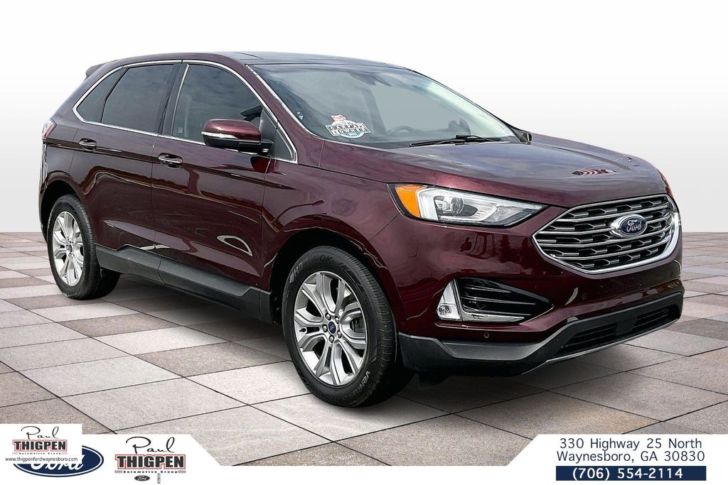 Red (Burgundy) 2021 Ford Edge Titanium FWD SUV / Crossover Front-Wheel Drive 8-Speed Automatic
