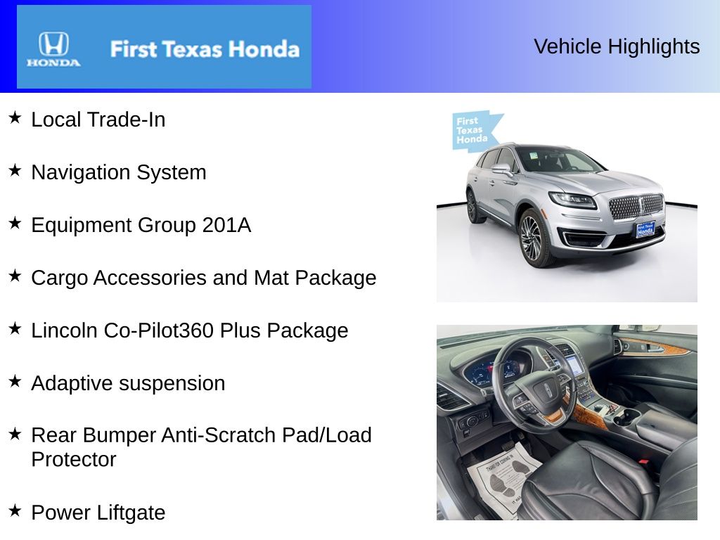 Used Car 2020 Lincoln Nautilus  Reserve For Sale Under $20,000 In Austin, Texas