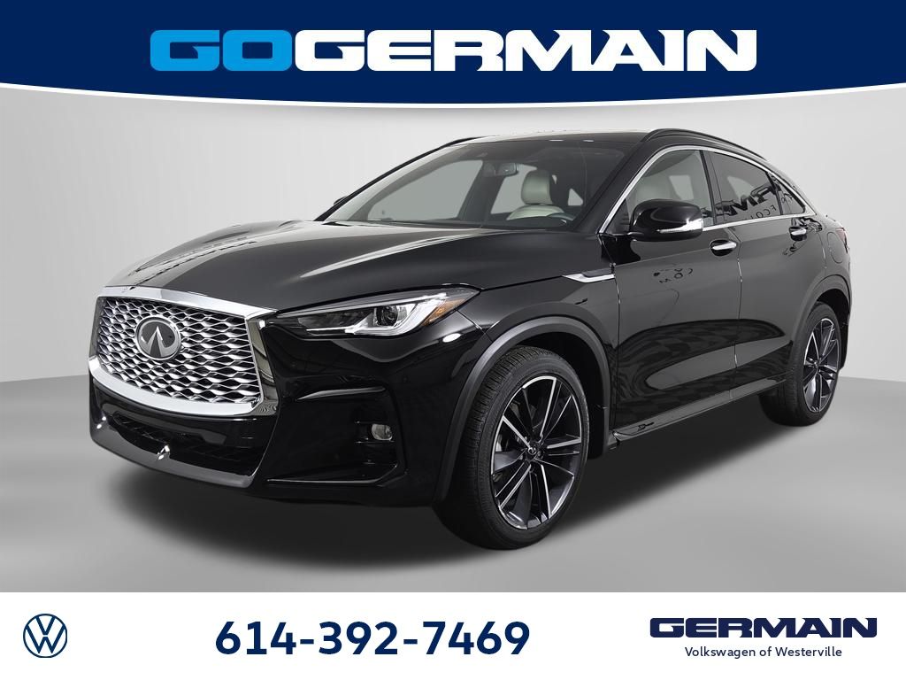 Black Obsidian 2023 INFINITI QX55 Luxe AWD SUV / Crossover All-Wheel Drive Continuously Variable Transmission