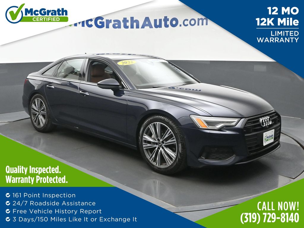 Blue Metallic 2022 Audi A6 Sedan All-Wheel Drive 7-Speed Automatic