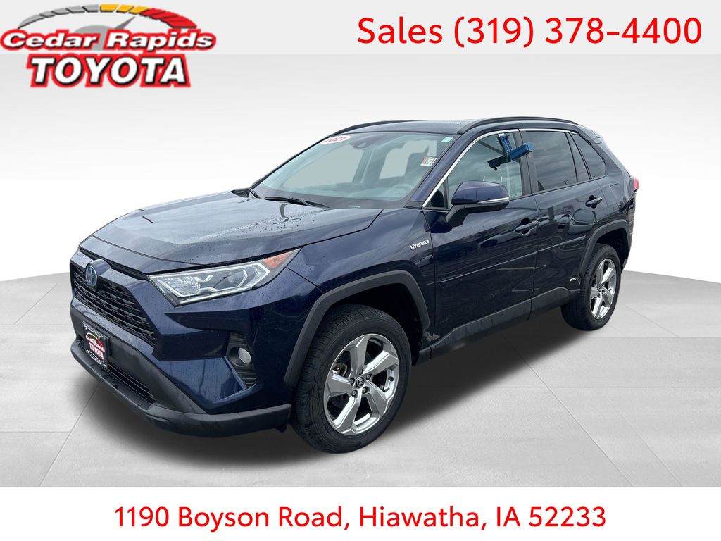 Blue 2021 Toyota RAV4 Hybrid XLE Premium AWD SUV / Crossover All-Wheel Drive Continuously Variable Transmission