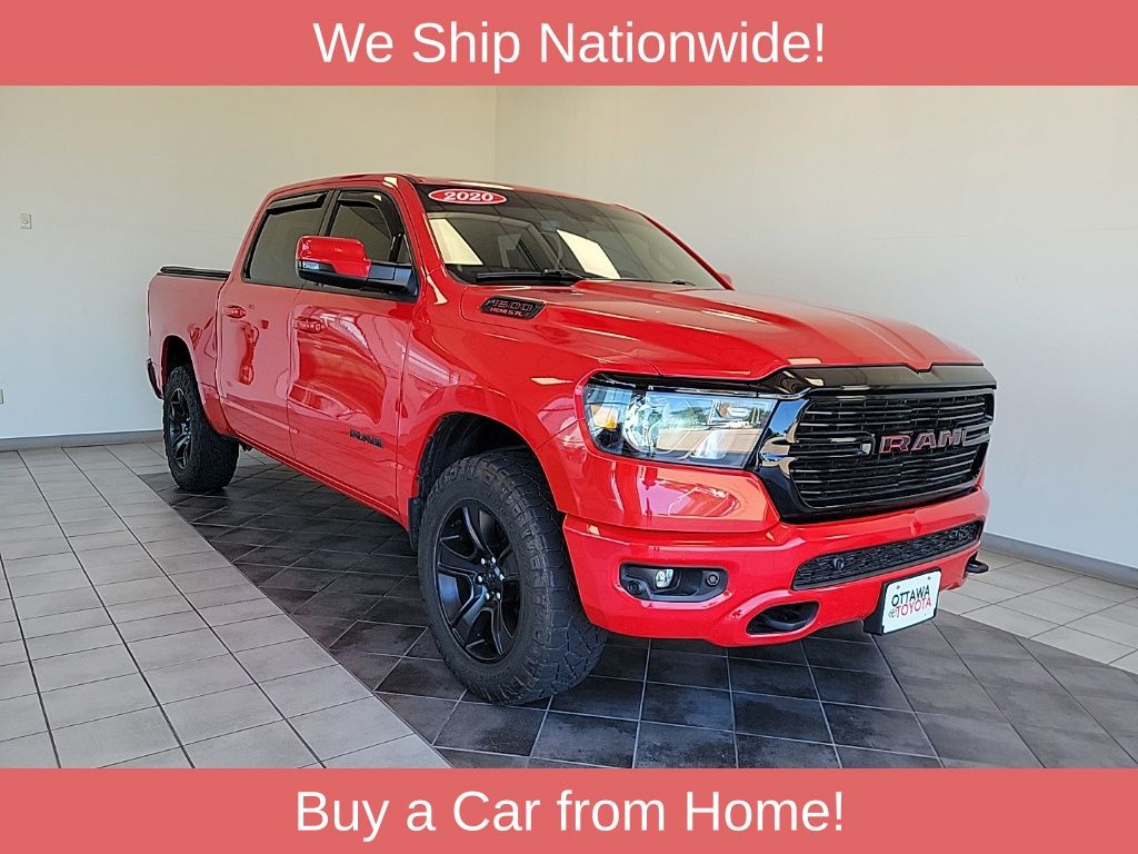 Flame Red Clearcoat 2020 RAM 1500 Pickup Truck Four-Wheel Drive 8-Speed Automatic