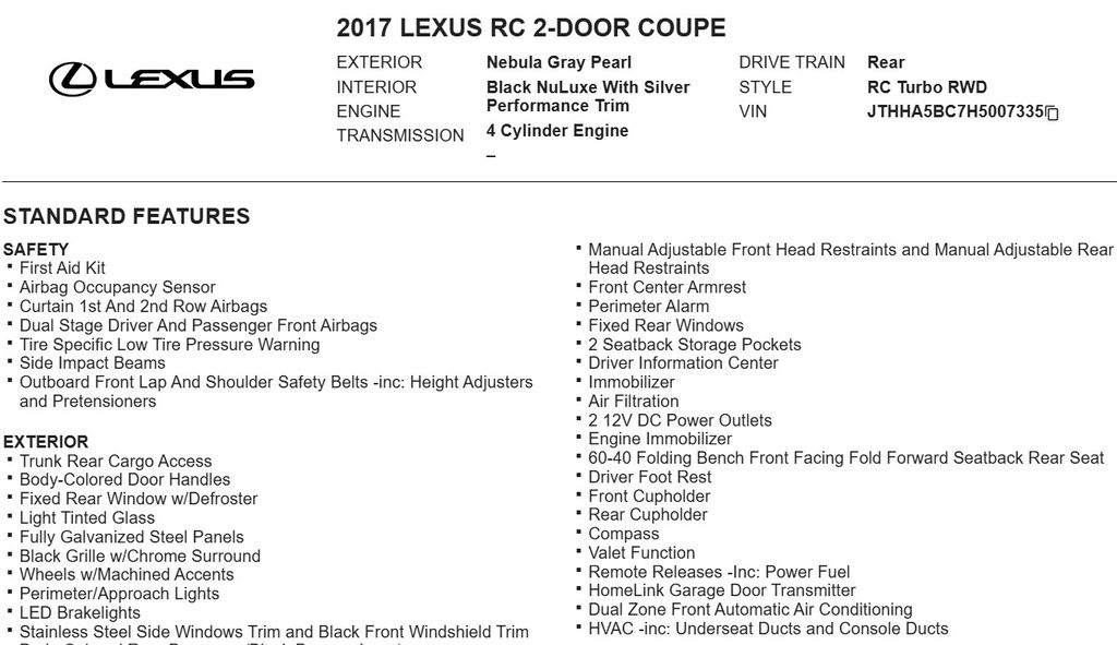 2017 Lexus RC 200t 20