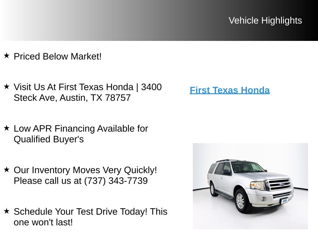 Used Car 2013 Ford Expedition  Xlt For Sale Under $10,000 In Austin, Texas