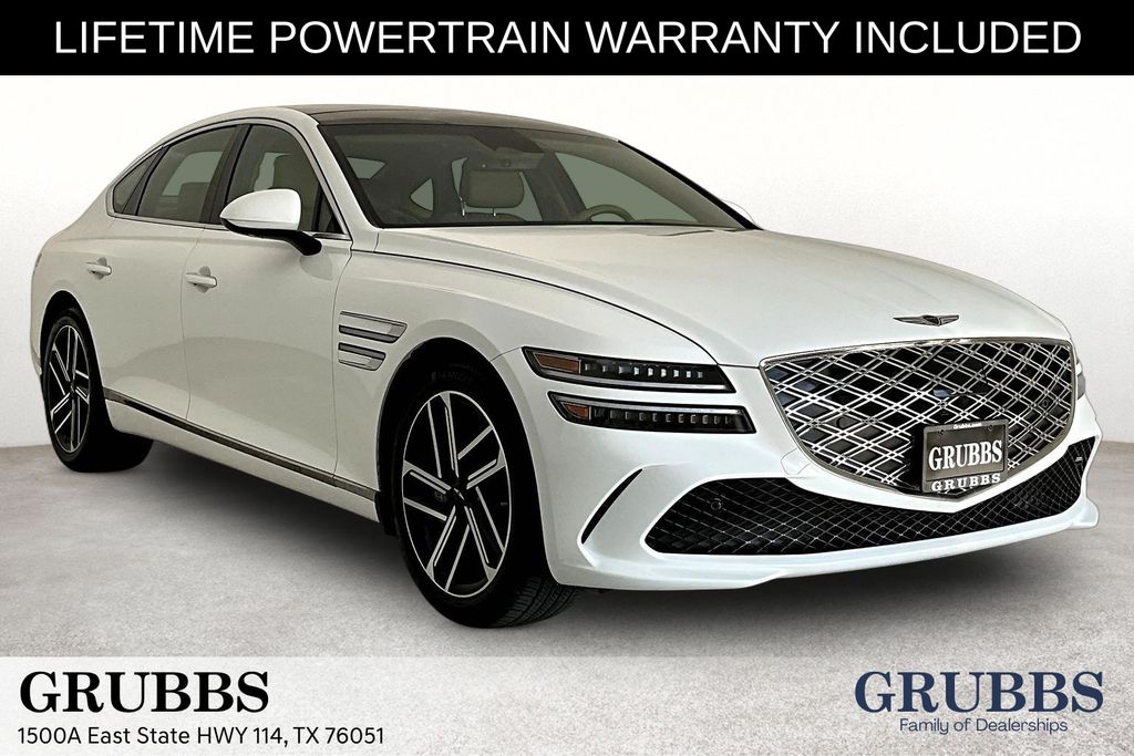 Uyuni White 2025 Genesis G80 Sedan All-Wheel Drive 8-Speed Automatic