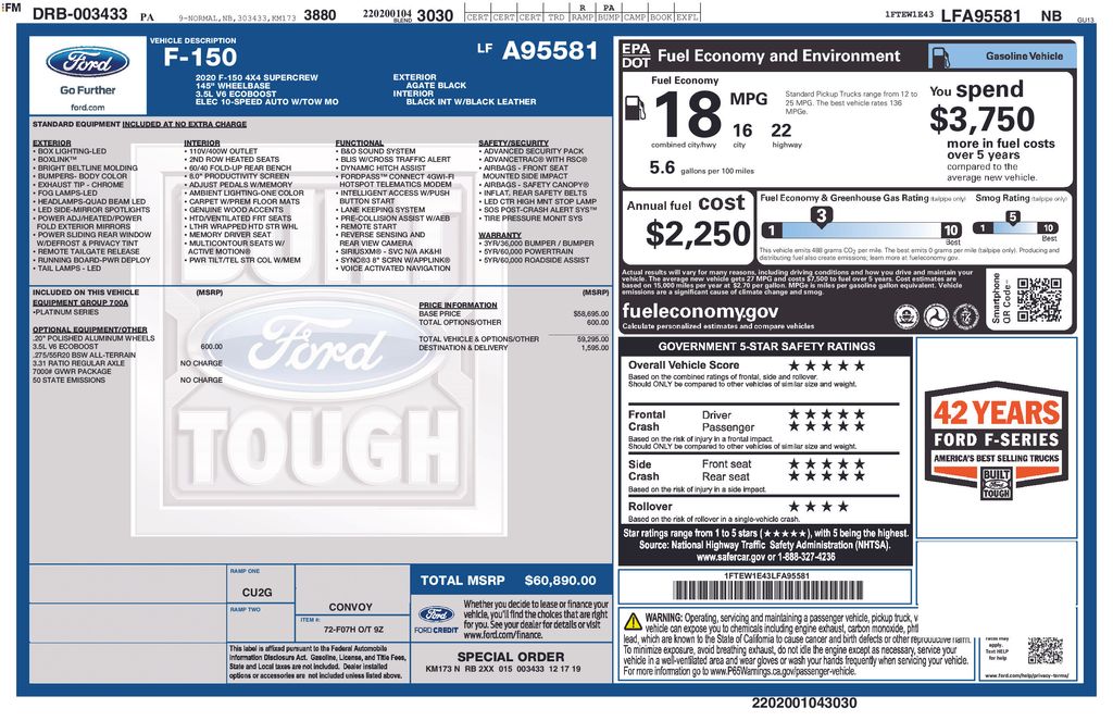 Used 2020 Black Ford Platinum image 5