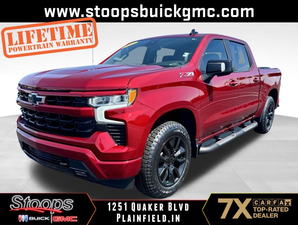 Radiant Red Tintcoat 2023 Chevrolet Silverado 1500 RST Crew Cab 4WD Pickup Truck Four-Wheel Drive Automatic