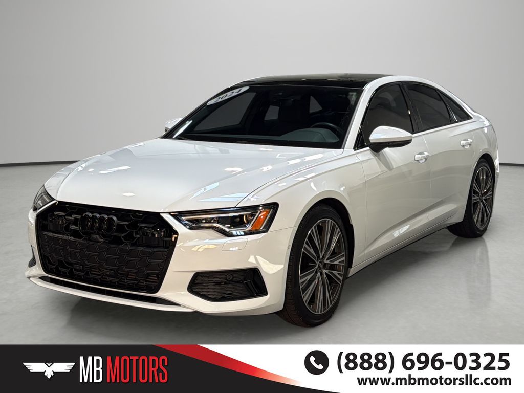 Glacier White 2024 Audi A6 Sedan All-Wheel Drive 7-Speed Automatic