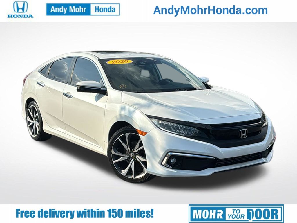 Platinum White Pearl 2020 Honda Civic Sedan Front-Wheel Drive Continuously Variable Transmission