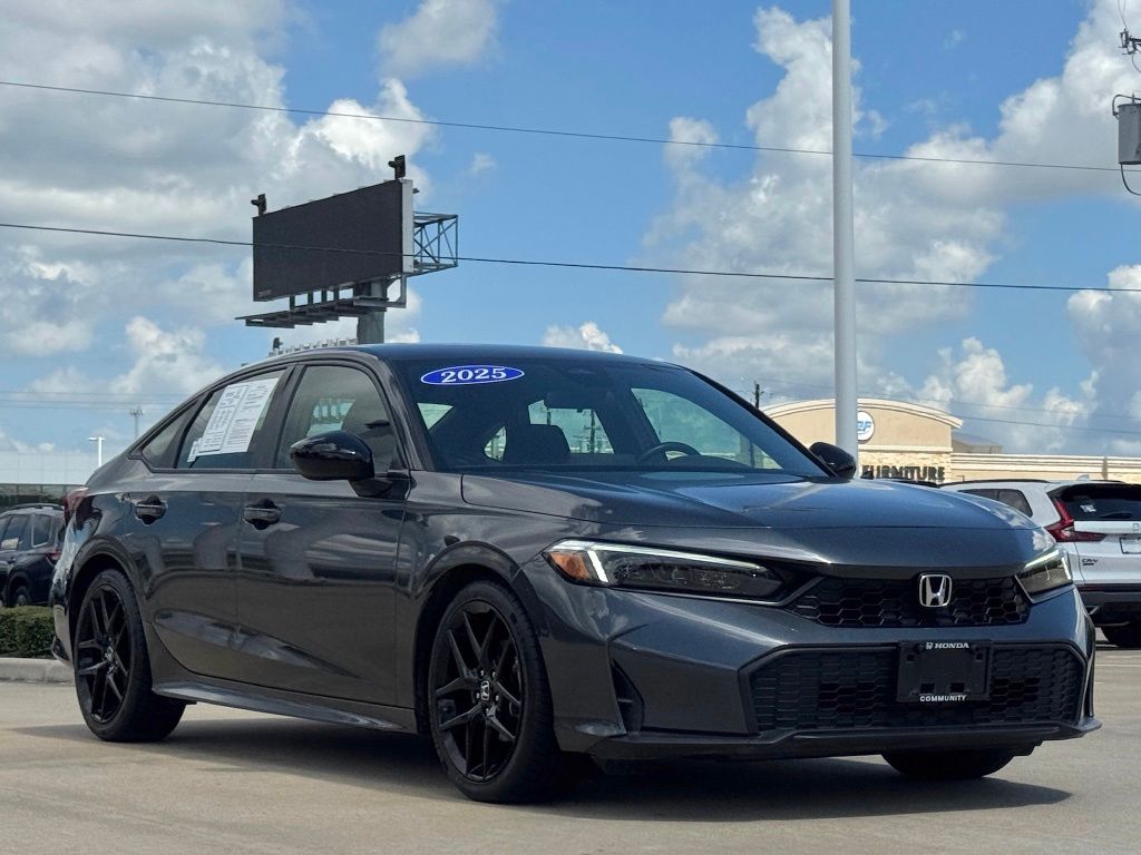 2025 Honda Civic Sport Silver at Baytown Hyundai