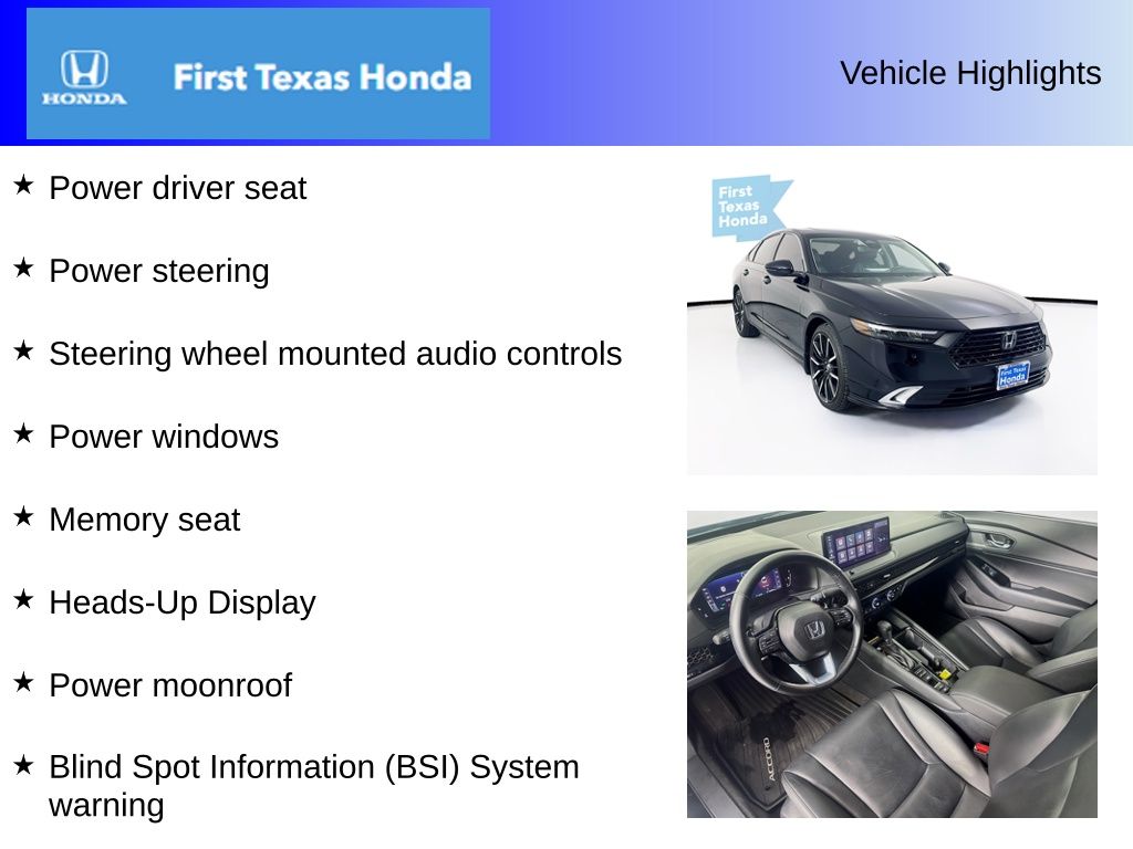 Used Car 2024 Honda Accord Hybrid  Touring For Sale Under $35,000 In Austin, Texas
