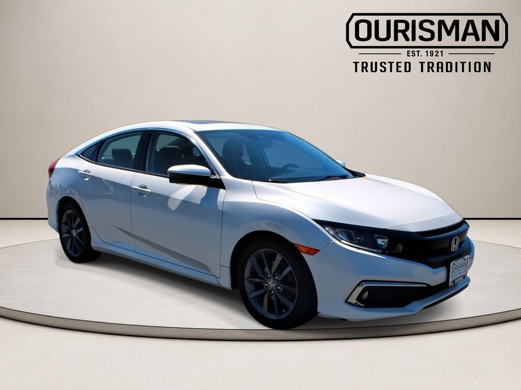 Platinum White Pearl 2020 Honda Civic EX Sedan FWD Sedan Front-Wheel Drive Continuously Variable Transmission
