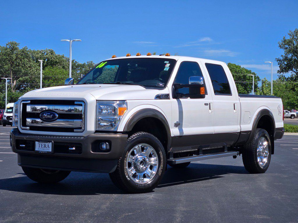 White Platinum Clearcoat Metallic 2016 Ford F-250 Super Duty King Ranch Crew Cab 4WD Pickup Truck Four-Wheel Drive 6-Speed Automatic Overdrive