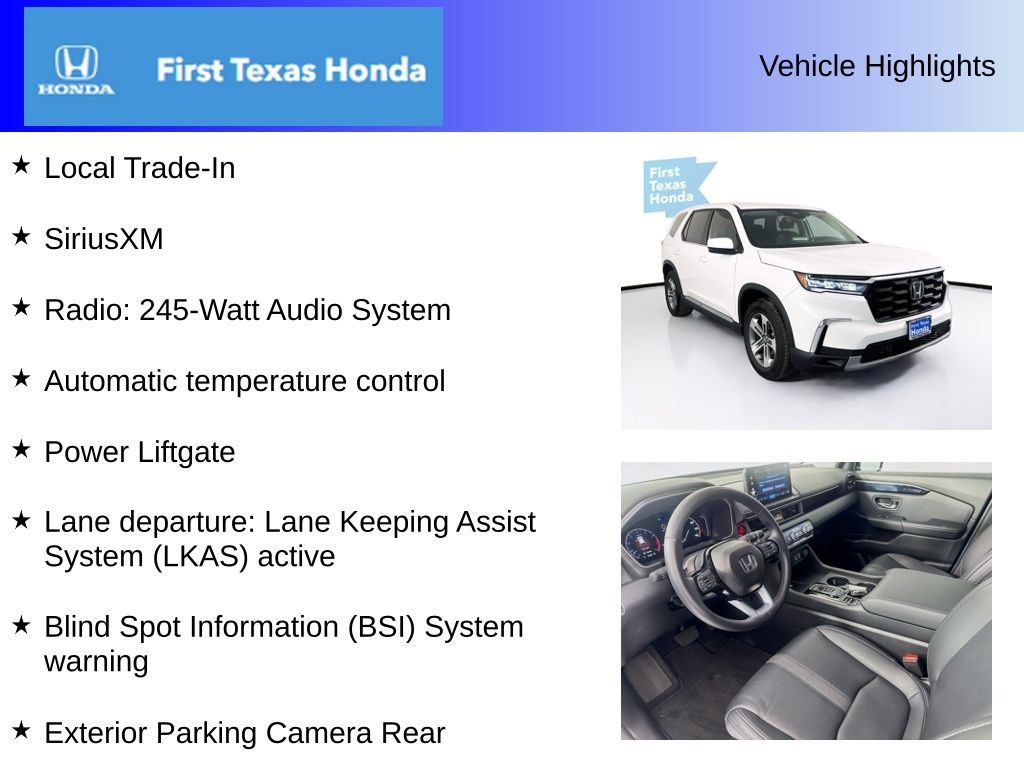 Used Car 2025 Honda Pilot  Ex-l For Sale Under $40,000 In Austin, Texas