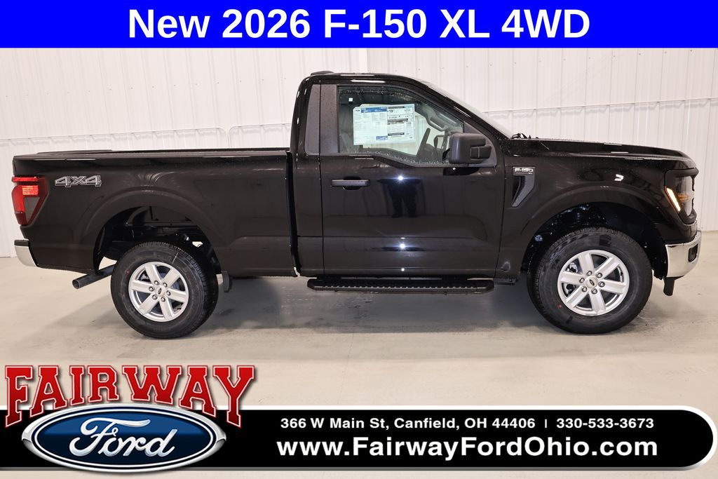 Agate Black Metallic 2026 Ford F-150 XL Regular Cab 4WD Pickup Truck Four-Wheel Drive Automatic