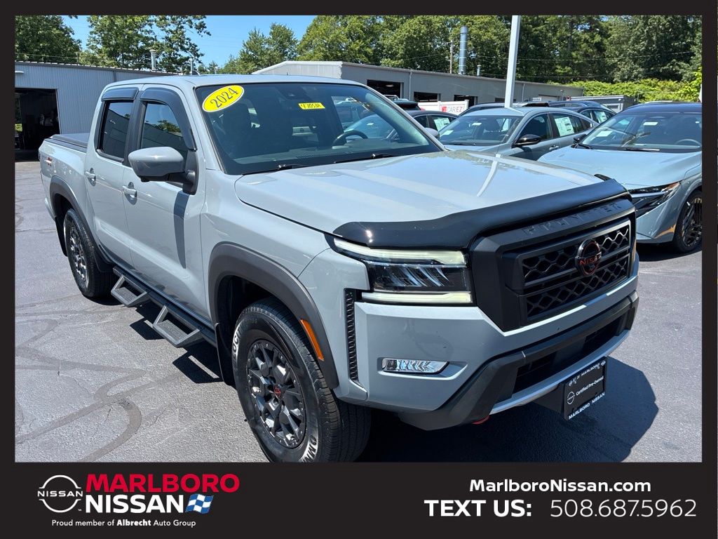Boulder Gray Pearl 2024 Nissan Frontier Pickup Truck Four-Wheel Drive 9-Speed Automatic Overdrive