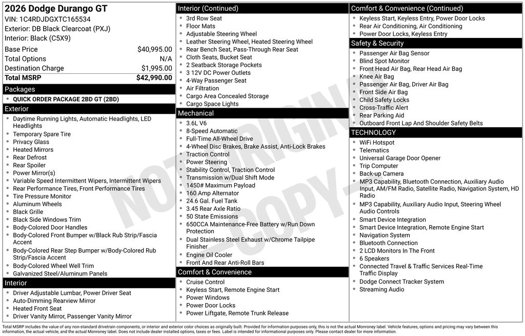 Certified Used 2026 Black Dodge GT image 6