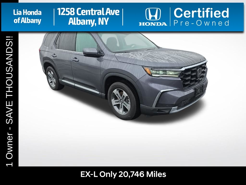 Gray (Modern Steel Metallic) 2025 Honda Pilot EX-L AWD SUV / Crossover All-Wheel Drive Automatic