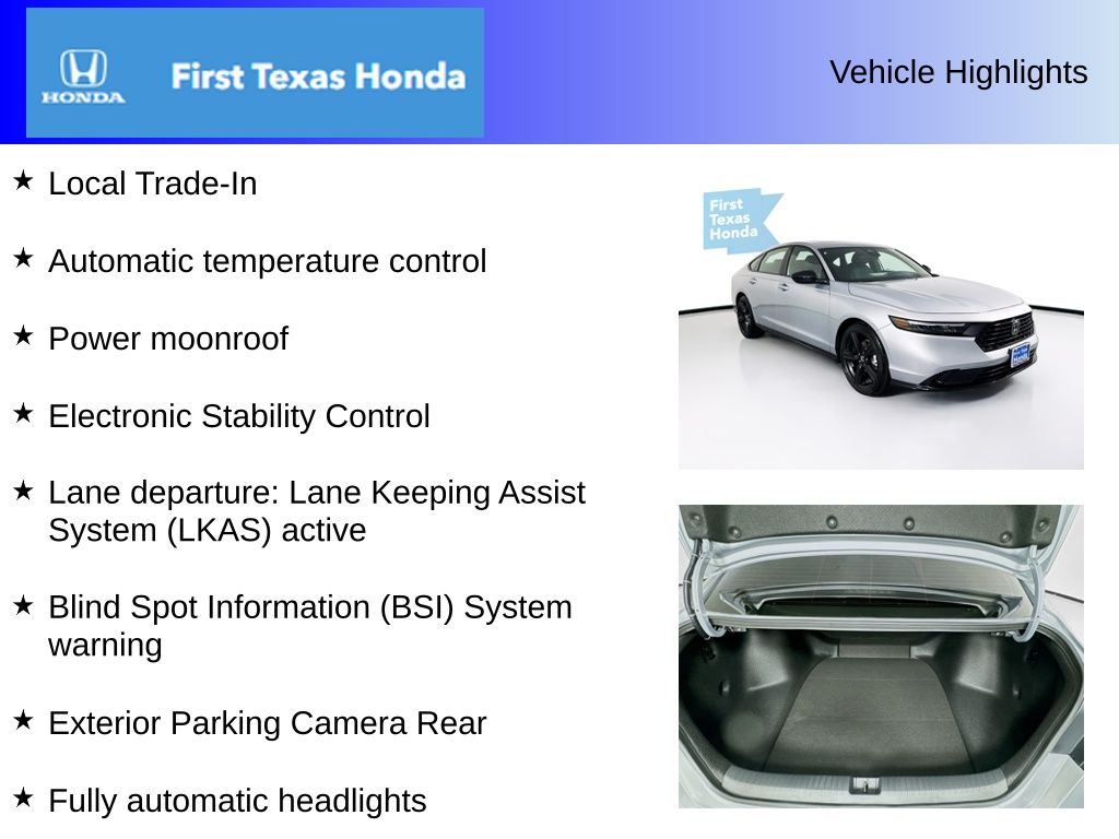 Used Car 2025 Honda Accord Hybrid  Sport-l For Sale Under $35,000 In Austin, Texas