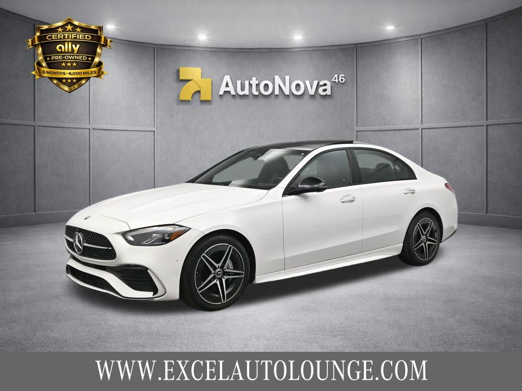 White 2023 Mercedes-Benz C-Class Sedan All-Wheel Drive 9-Speed Automatic