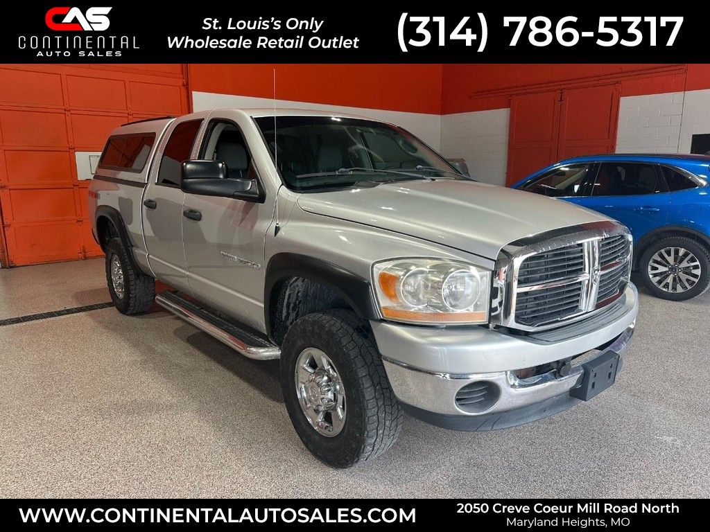 Bright Silver Metallic Clearcoat 2006 Dodge RAM 2500 SLT Quad Cab 4WD Pickup Truck Four-Wheel Drive 4-Speed Automatic