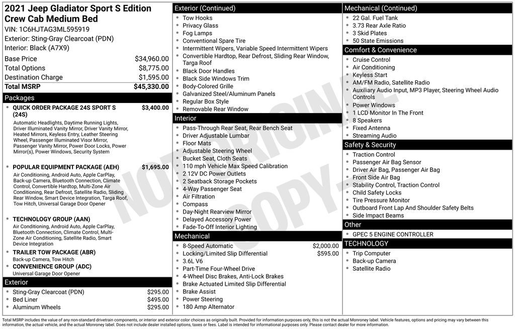 Used 2021 Jeep Gladiator Truck