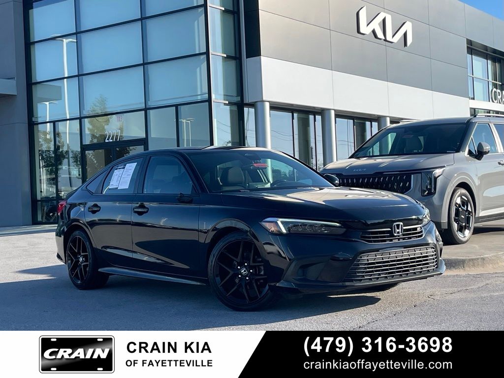 Crystal Black Pearl 2022 Honda Civic Sedan Front-Wheel Drive Continuously Variable Transmission