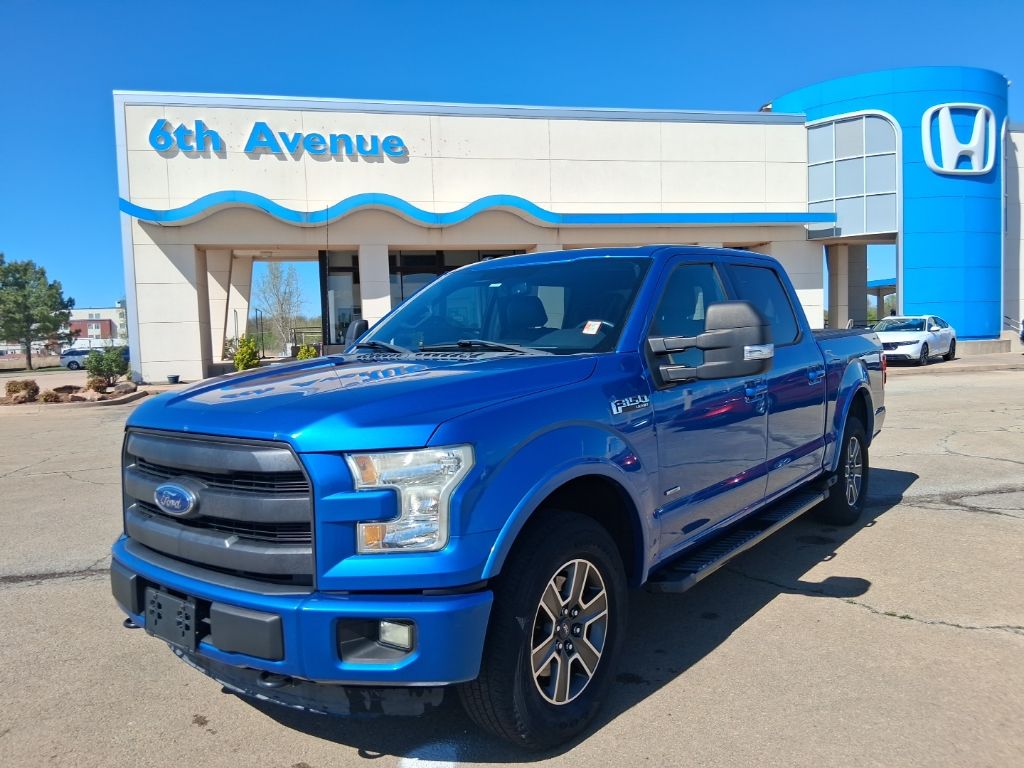 Blue Flame Metallic 2015 Ford F-150 Lariat SuperCrew 4WD Pickup Truck Four-Wheel Drive 6-Speed Automatic