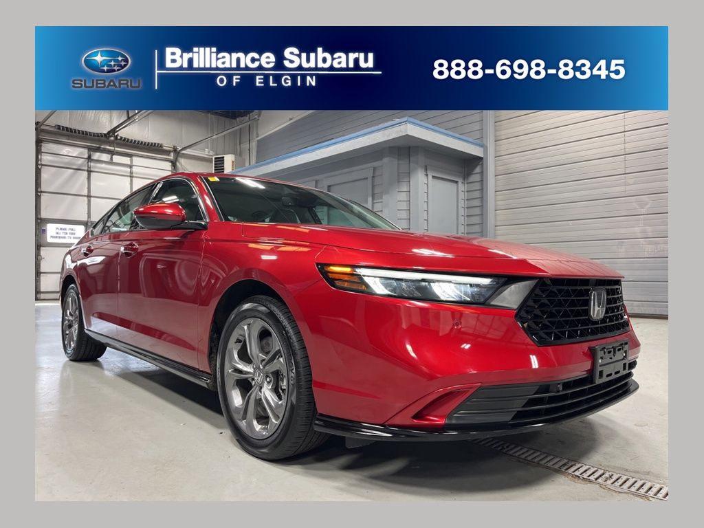 Red 2023 Honda Accord Hybrid Sedan Front-Wheel Drive Continuously Variable Transmission