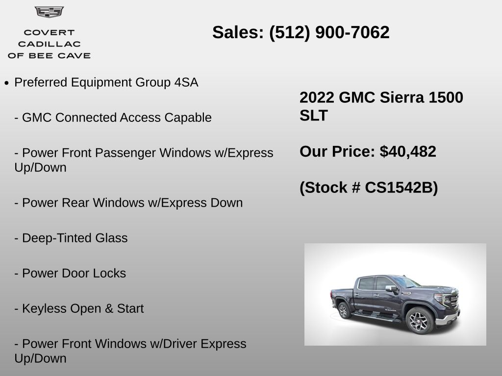 Used Car 2022 Gmc Sierra 1500  Slt For Sale Under $50,000 In Austin, Texas