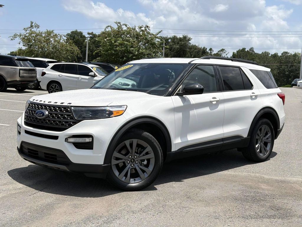 Star White Metallic Tri-Coat 2022 Ford Explorer SUV / Crossover Rear-Wheel Drive Automatic