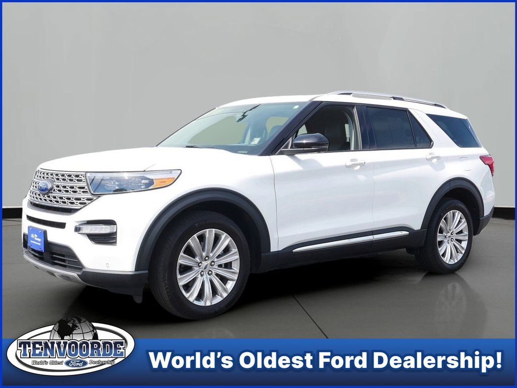 White Metallic 2022 Ford Explorer Limited AWD SUV / Crossover All-Wheel Drive Automatic