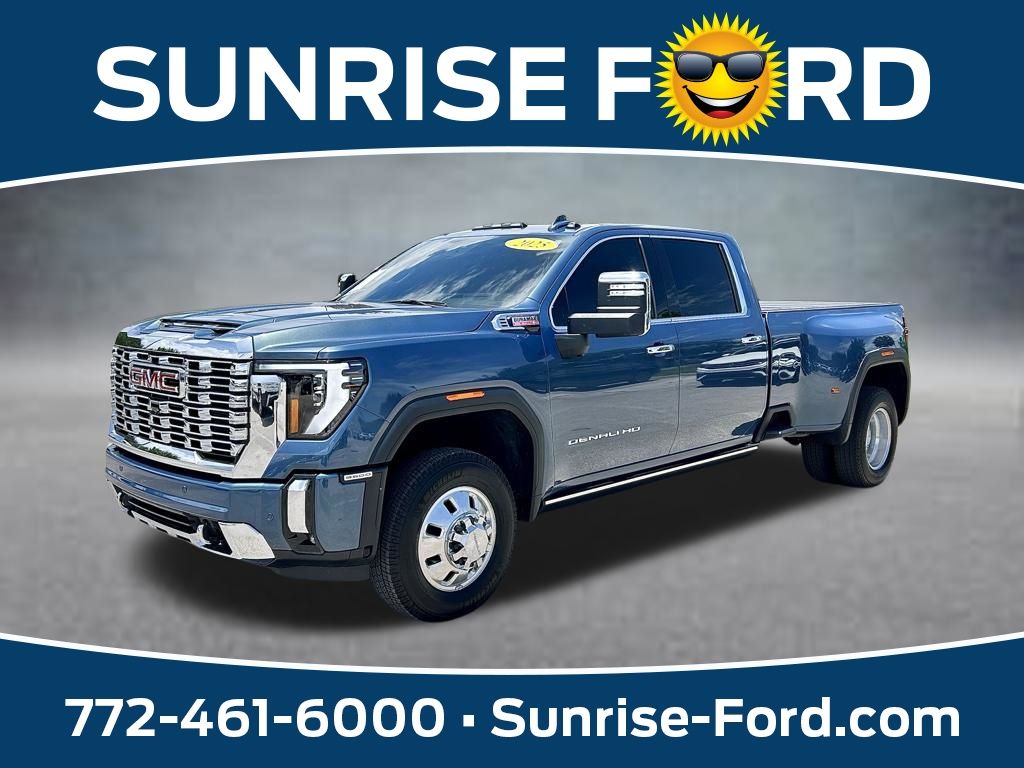 Downpour Metallic 2025 GMC Sierra 3500HD Denali Crew Cab 4WD Pickup Truck Four-Wheel Drive Automatic