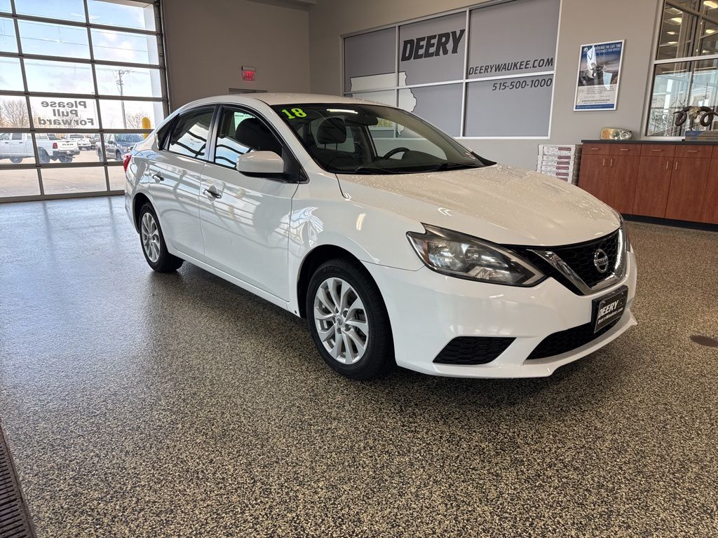 White (Fresh Powder) 2018 Nissan Sentra SV FWD Sedan Front-Wheel Drive Continuously Variable Transmission