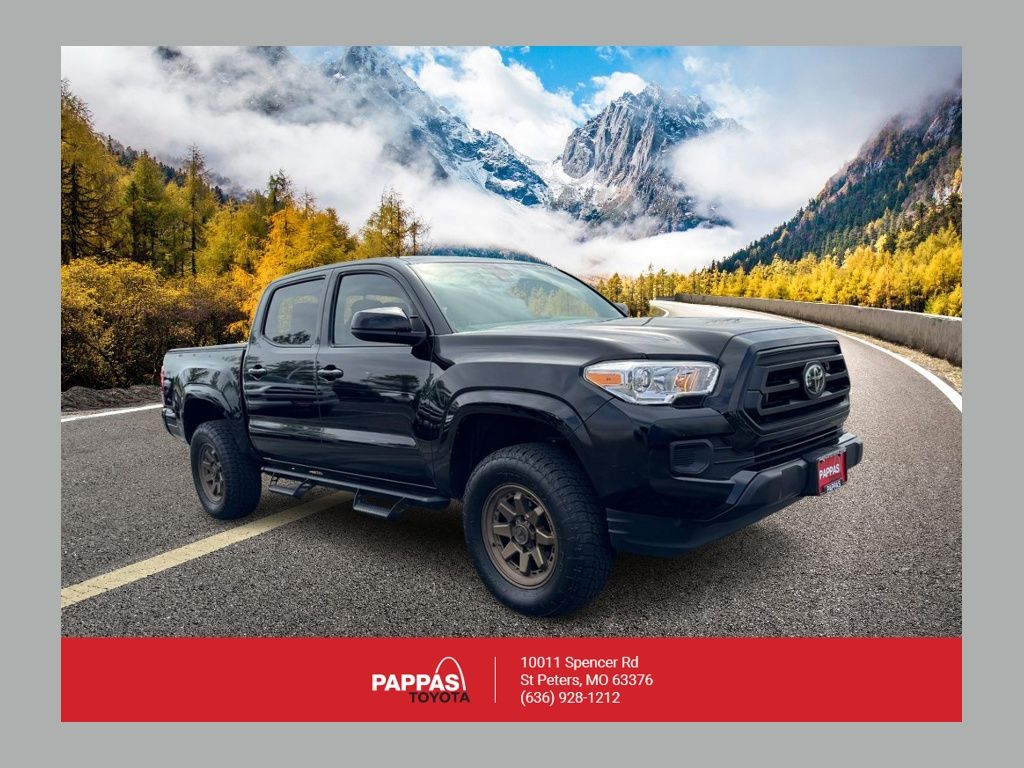 Black 2023 Toyota Tacoma SR5 V6 Double Cab 4WD Pickup Truck Four-Wheel Drive 6-Speed Automatic