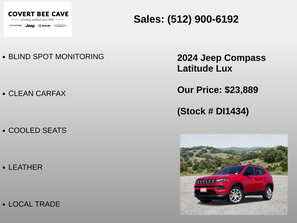 Used Car 2024 Jeep Compass  Latitude Lux For Sale Under $25,000 In Austin, Texas