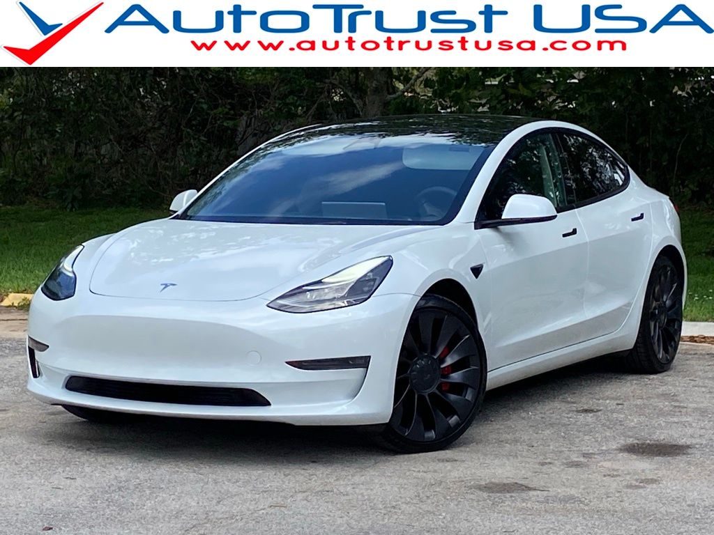 White 2023 Tesla Model 3 Performance AWD Sedan All-Wheel Drive 1-Speed Automatic