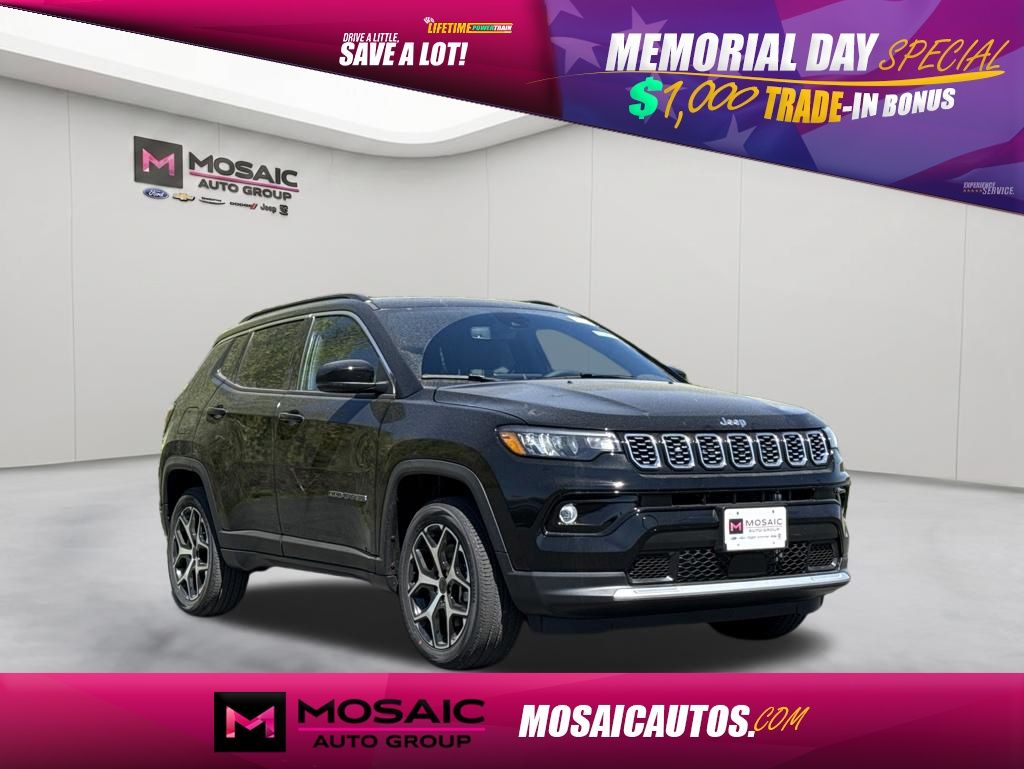 Diamond Black Crystal Pearlcoat 2026 Jeep Compass Limited 4WD SUV / Crossover Four-Wheel Drive 8-Speed Automatic
