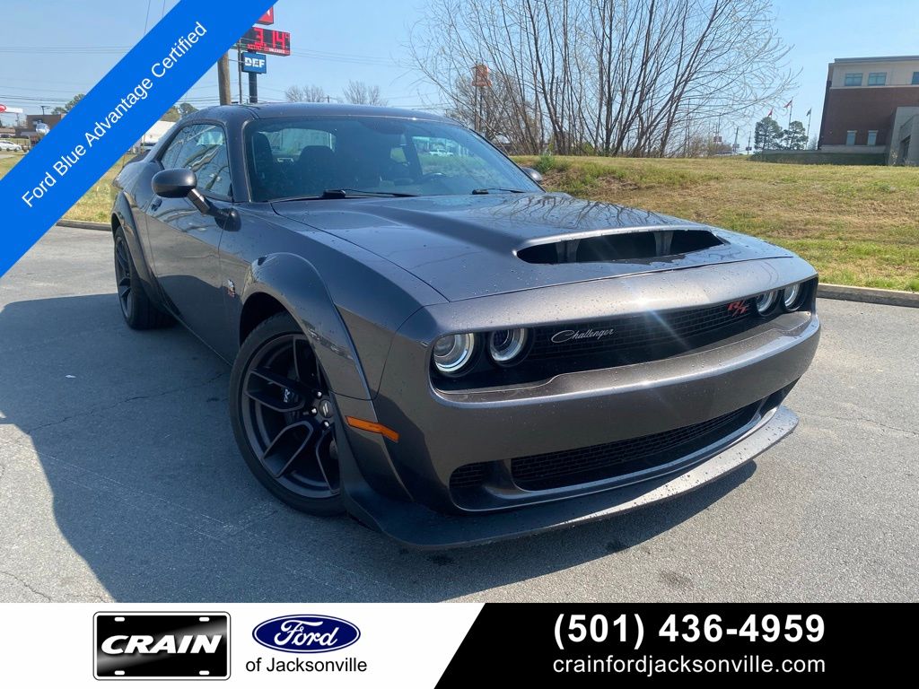 Gray (Granite Pearlcoat) 2021 Dodge Challenger R/T Scat Pack Widebody RWD Coupe Rear-Wheel Drive 6-Speed Manual