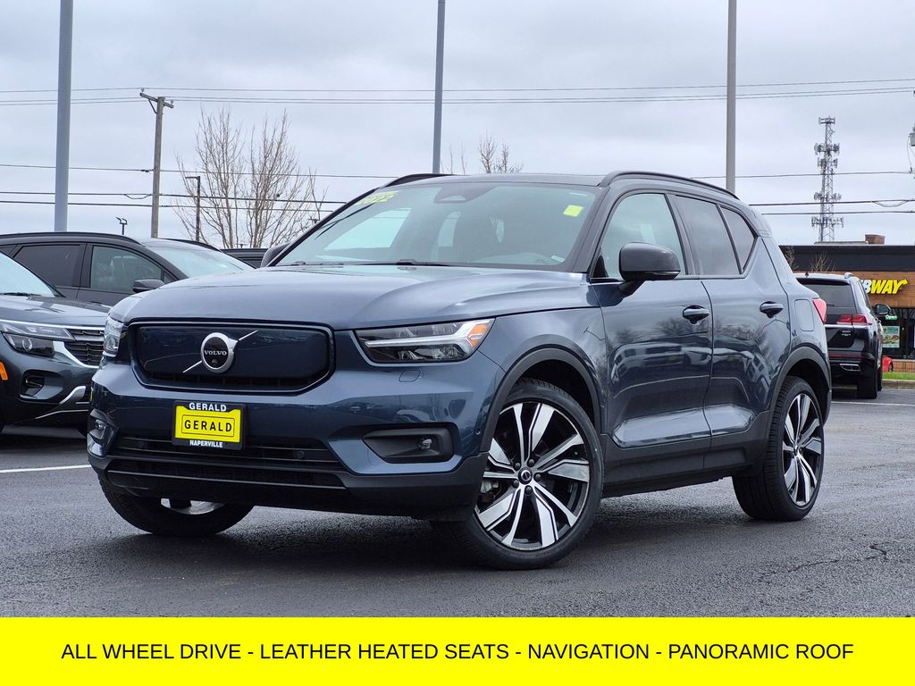 Denim Blue Metallic 2022 Volvo XC40 Recharge Twin Ultimate eAWD SUV / Crossover All-Wheel Drive 1-Speed Automatic