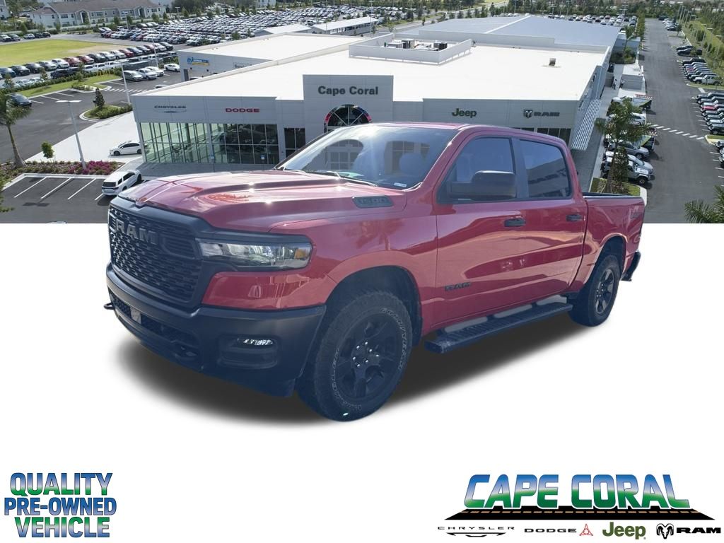 Flame Red Clearcoat 2025 RAM 1500 Pickup Truck Four-Wheel Drive 8-Speed Automatic