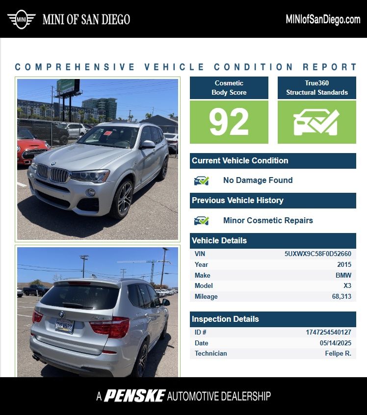 2015 BMW X3 xDrive28i Hero Image