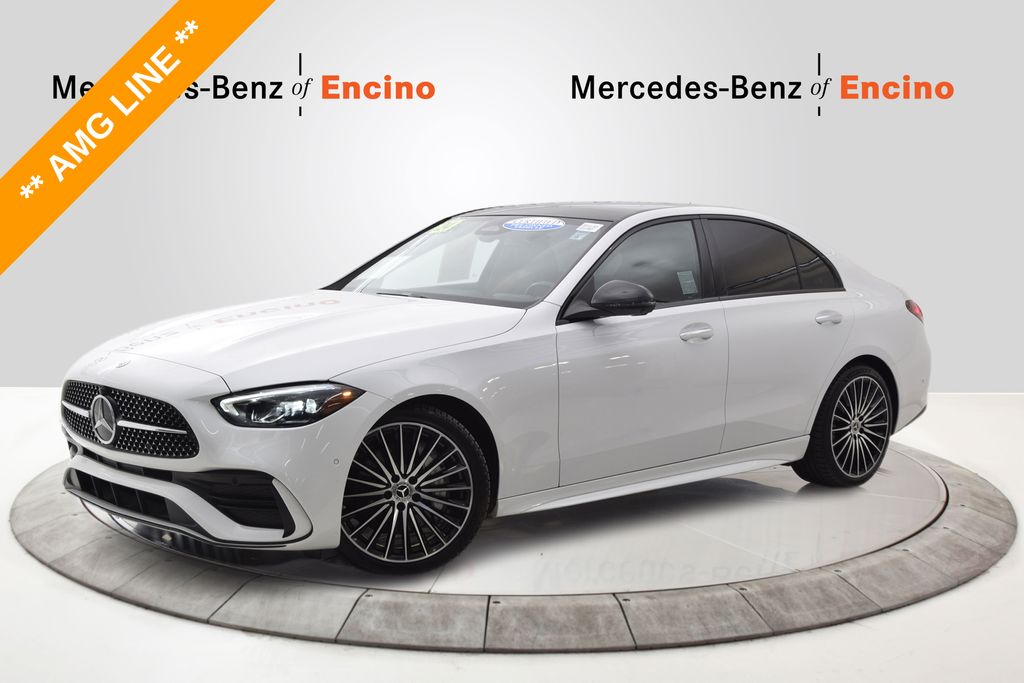 MANUFAKTUR Moonlight White Metallic 2024 Mercedes-Benz C-Class Sedan Rear-Wheel Drive 9-Speed Automatic