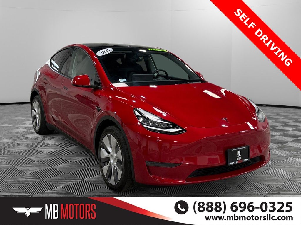 Red Multi-Coat 2021 Tesla Model Y Long Range AWD SUV / Crossover All-Wheel Drive 1-Speed Automatic