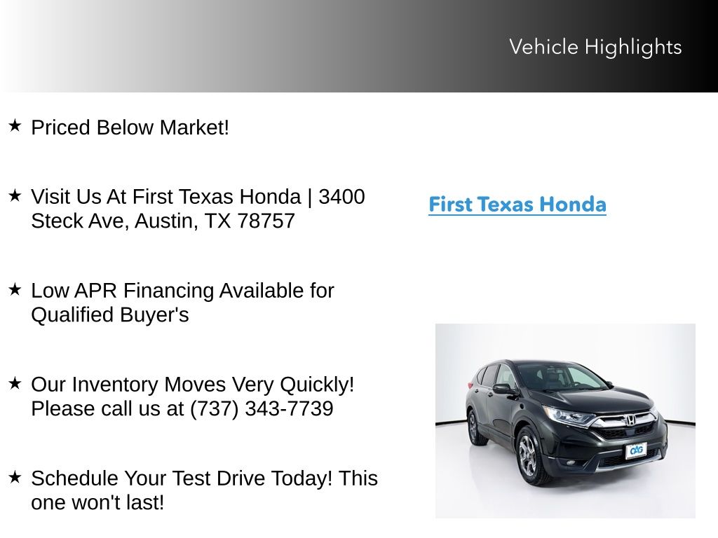 Used Car 2018 Honda Cr-v  Ex-l For Sale Under $20,000 In Austin, Texas