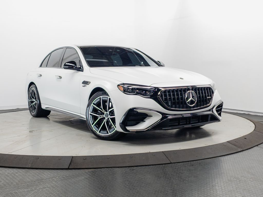 Moonlight White Magno 2026 Mercedes-Benz E-Class AMG E 53 Hybrid 4MATIC+ Sedan All-Wheel Drive 9-Speed Automatic