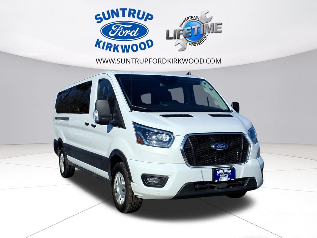 Oxford White 2023 Ford Transit Passenger 350 XLT Low Roof LB RWD Van Rear-Wheel Drive
