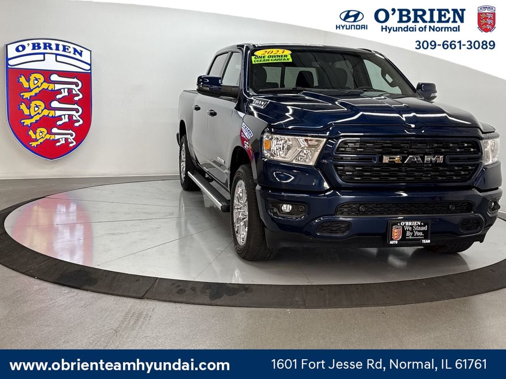 Patriot Blue Pearlcoat 2023 RAM 1500 Big Horn Crew Cab 4WD Pickup Truck Four-Wheel Drive 8-Speed Automatic