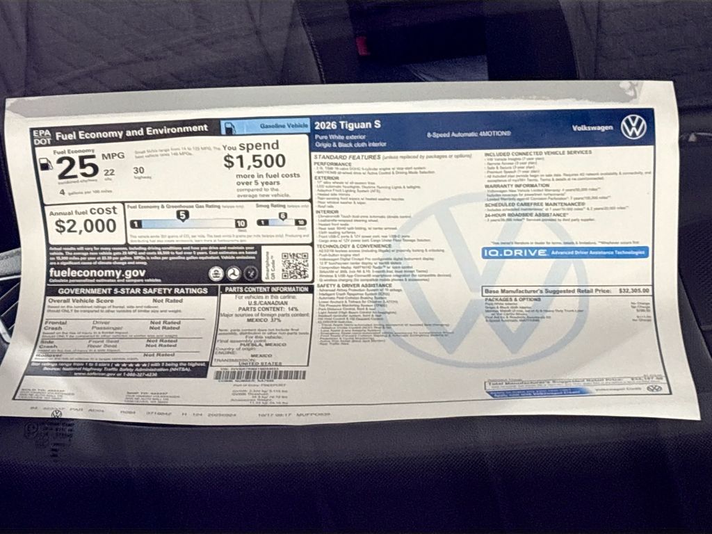 2026 Volkswagen Tiguan 2.0T S