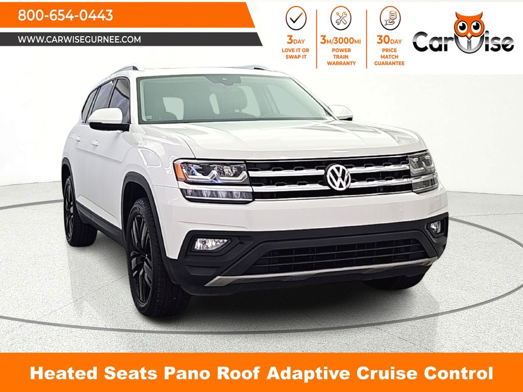 Pure White 2019 Volkswagen Atlas SE FWD with Technology SUV / Crossover Front-Wheel Drive 8-Speed Automatic